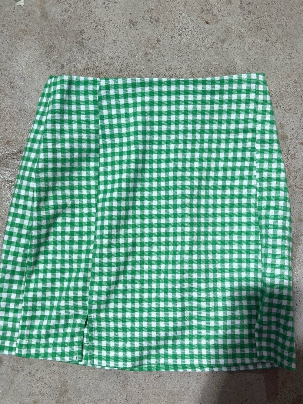 love on a hanger Green and White Gingham Mini Skirt